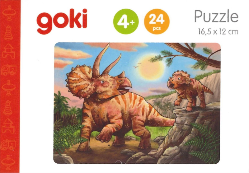 Puzzle dřevěné - Mini, Dinosauři, 24 dílků, 1ks (Goki)