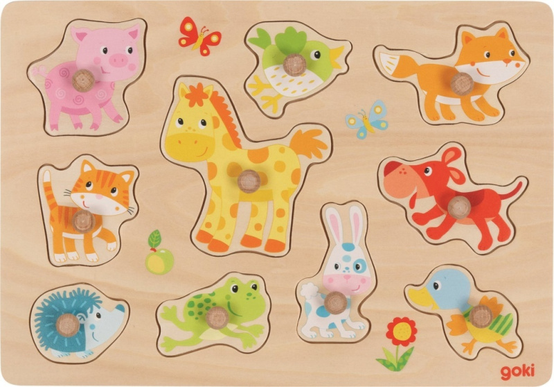 Goki Puzzle vkládací Zvířecí mláďata 10ks