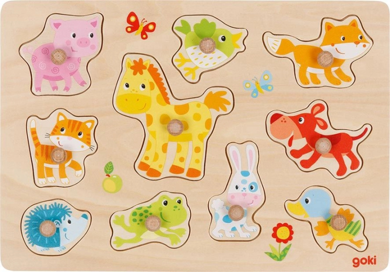 Goki Puzzle vkládací Zvířecí mláďata 10ks
