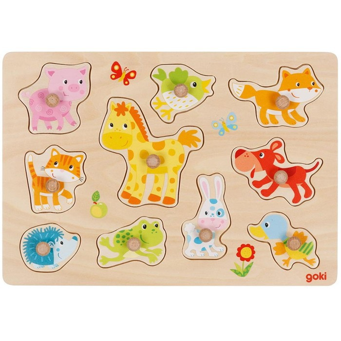 Goki Puzzle vkládací Zvířecí mláďata 10ks