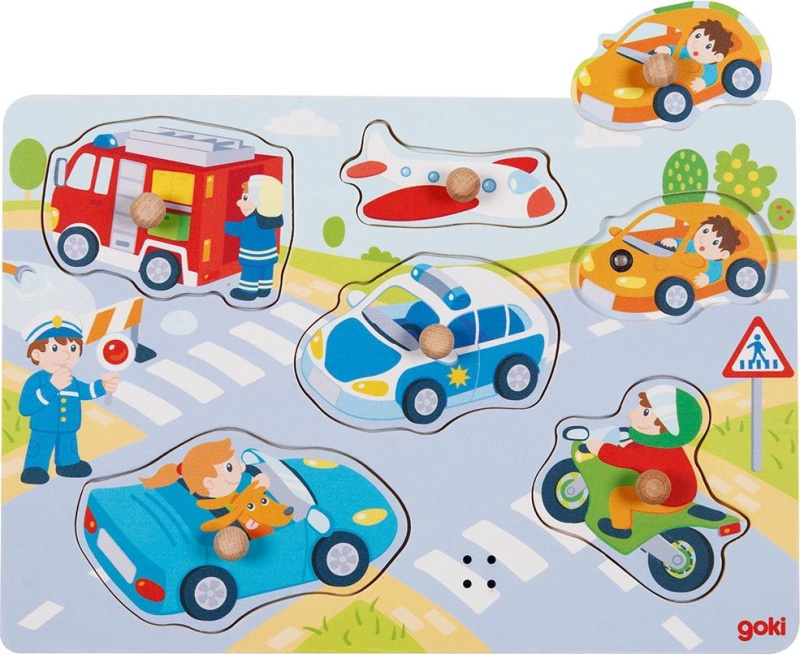Puzzle muzikální - Dopravní prostředky, 6ks (Goki)