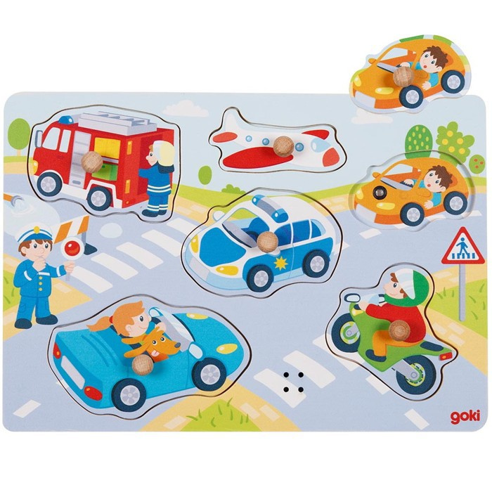 Puzzle muzikální - Dopravní prostředky, 6ks (Goki)