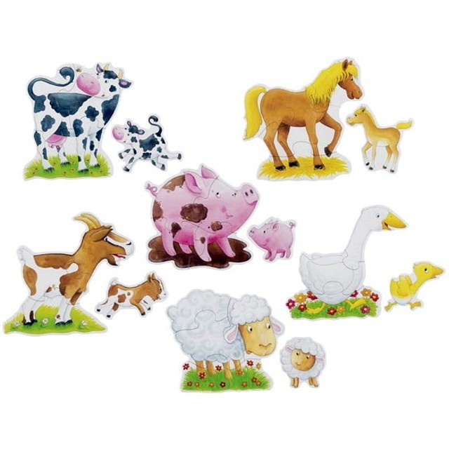 GOKI Puzzle Hospodářská zvířáta 6v1