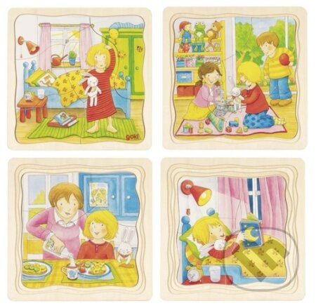 Puzzle vícevrstvé - Můj den, 4 vrstvy, 20ks (Goki)