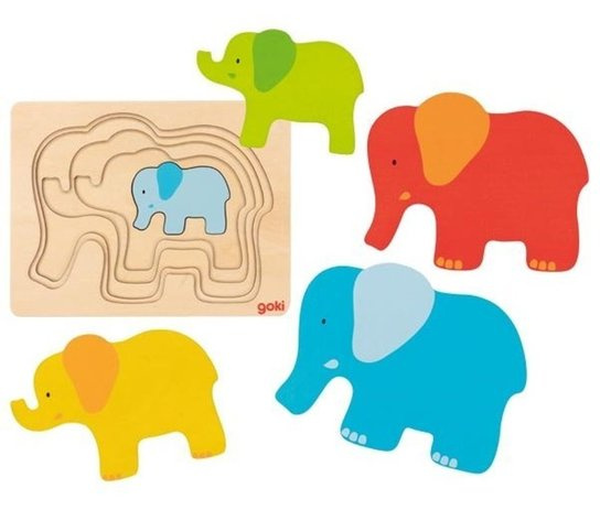 Goki Puzzle vícevrstvé Slon 5 vrstev