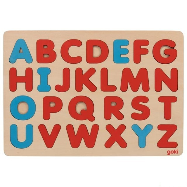 Puzzle výukové - Abeceda na desce, Montessori styl (Goki)