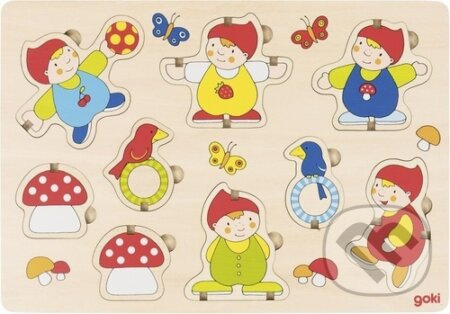 Goki puzzle vkládací Balanční trpaslíci 9 ks