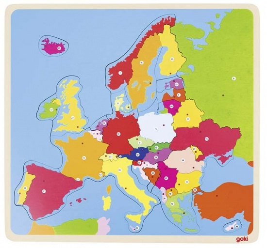 GOKI Dřevěné Mapa Evropy 35 dílků