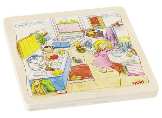 Puzzle vícevrstvé - Můj den, 4 vrstvy, 46ks (Goki)