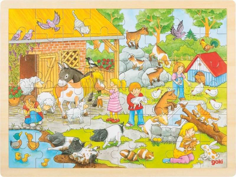 Goki na desce Velké A3 Hladící ZOO 48 dílků