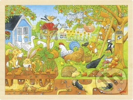 GOKI Dřevěné puzzle Zákoutí naší zahrady 96 dílků