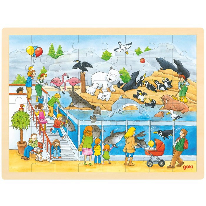 GOKI Dřevěné Návštěva Zoo 48 dílků