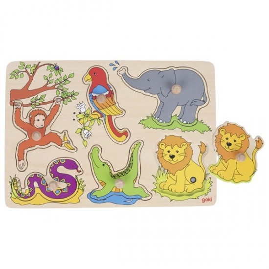 Zvukové puzzle - hlasy zvířat ze zoo Montessori