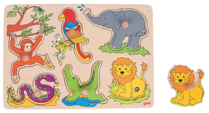 Zvukové puzzle - hlasy zvířat ze zoo Montessori