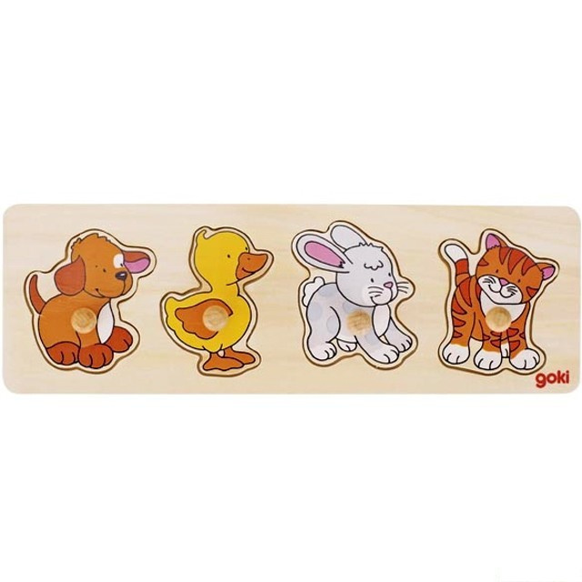 Goki Puzzle s mi úchytkami Zvířátka II