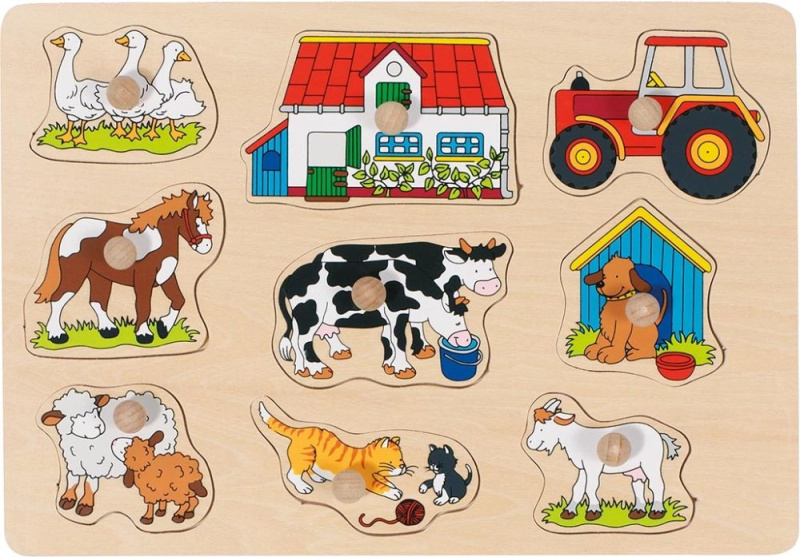 Goki Puzzle s mi úchytkami Zvířata na statku II