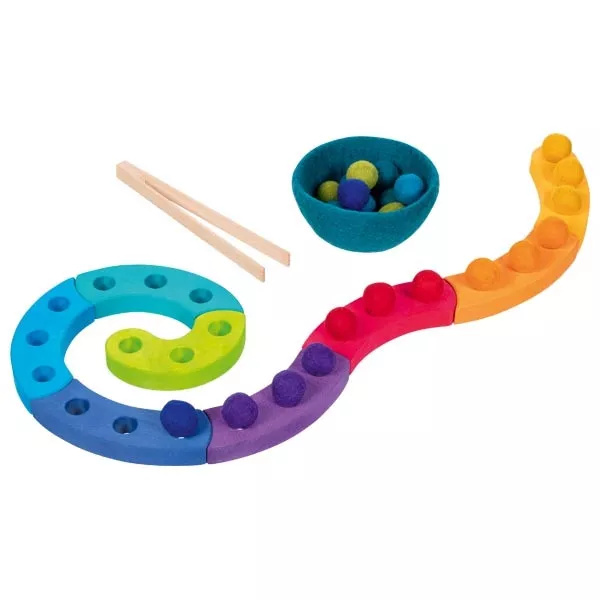 Třídění vlněných míčků - Spirála Montessori