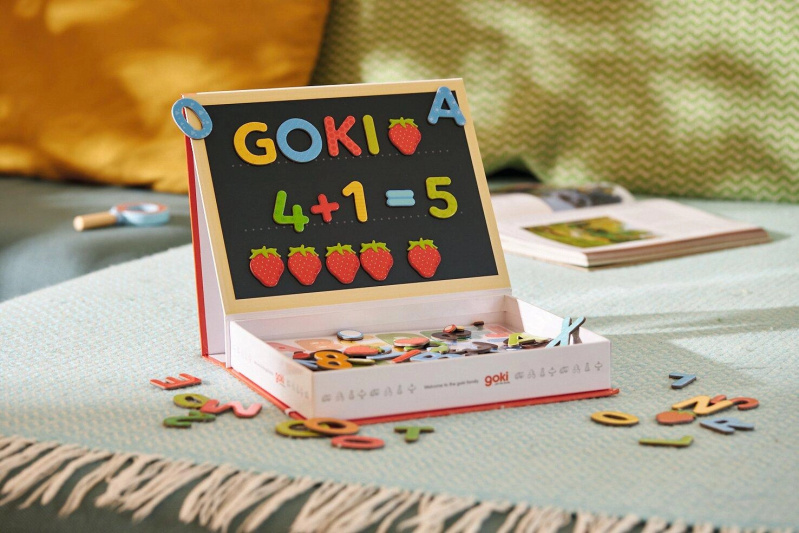 Puzzle magnetické - Kniha, Čísla a písmena (Goki)