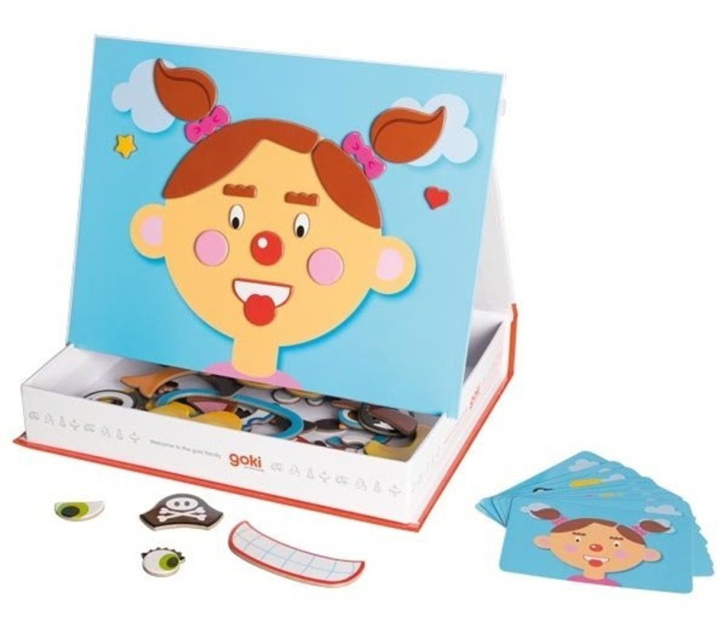 Puzzle magnetické - Kniha, Obličeje holka (Goki)