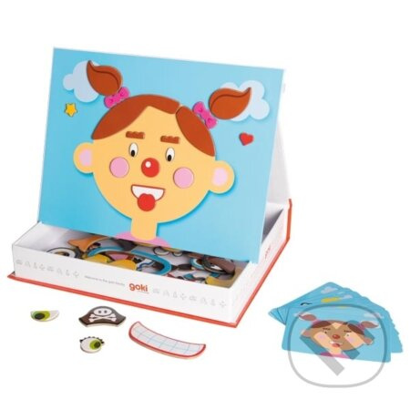 Puzzle magnetické - Kniha, Obličeje holka (Goki)