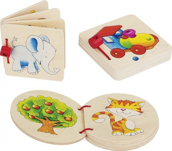 Obrázková knížka pro nejmenší - slon, dům, lokomotiva Montessori