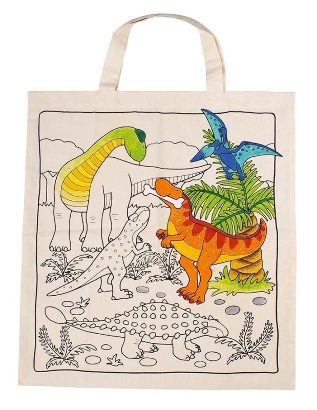 Goki Malování na textil Taška bavlněná Dinosauři