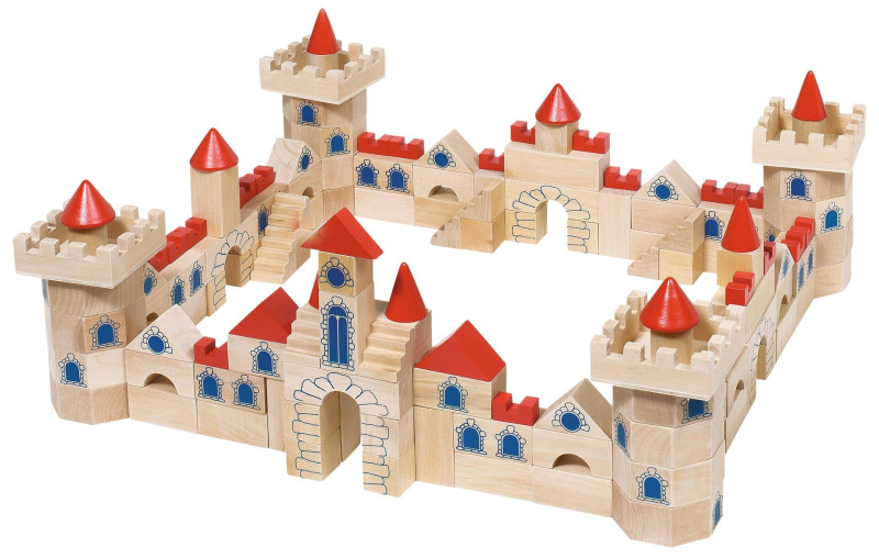 Kostky - Stavebnice dřevěná, Zámek, 145ks (Goki)