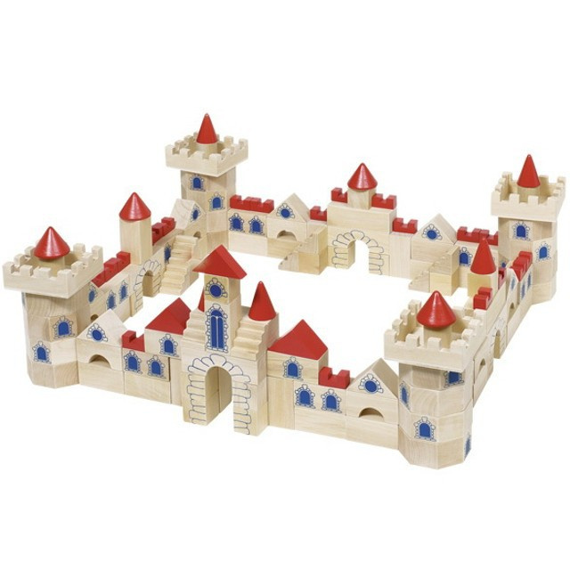 Kostky - Stavebnice dřevěná, Zámek, 145ks (Goki)