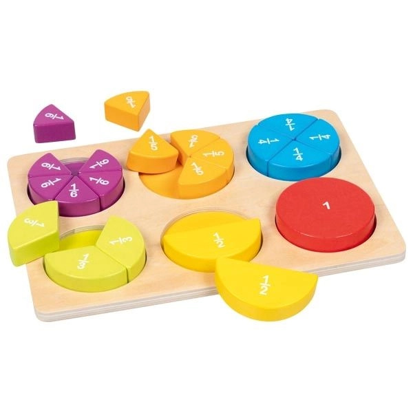 GOKI Dřevěné vkládací puzzle Zlomky