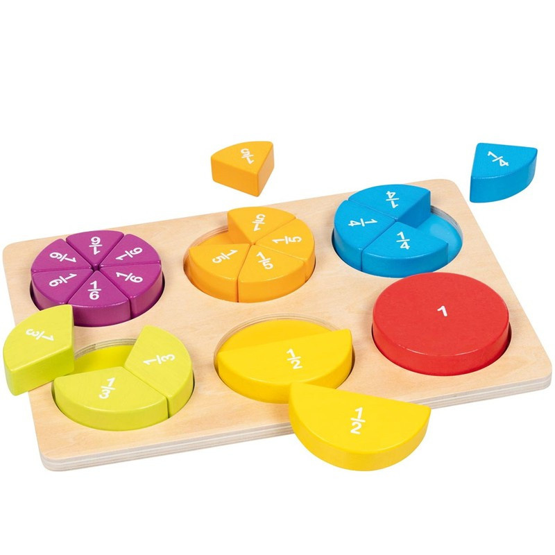 GOKI Dřevěné vkládací puzzle Zlomky