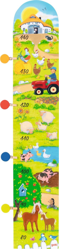 Dětský dřevěný metr na zeď Vítejte na naší farmě - 1 kus