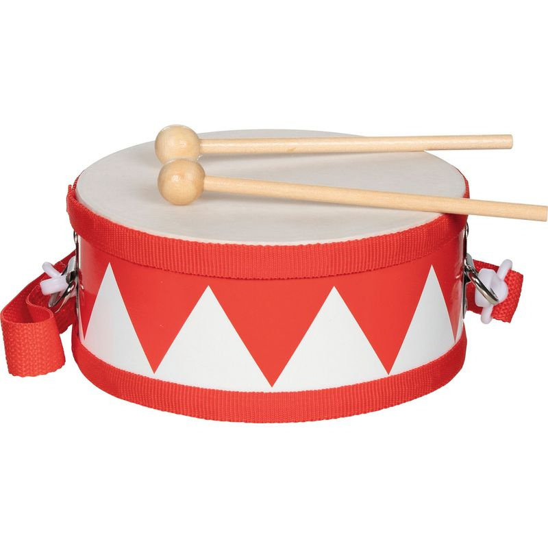 Hudba - Bubínek dřevěný, Červený, 15cm (Goki)