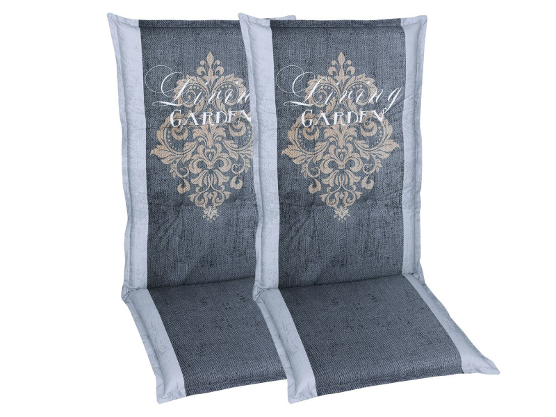 Go-De Textil Podsedák Living Garden, 1 kus / 2 kusy (střední opěrka, 2 kusy, šedá)