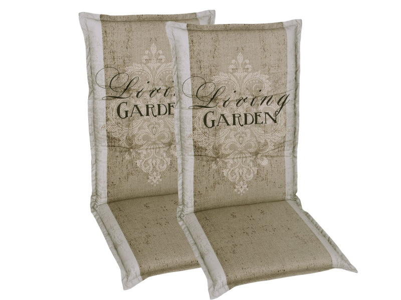 Go-De Textil Podsedák Living Garden, 1 kus / 2 kusy (vysoká opěrka, 2 kusy, béžová)