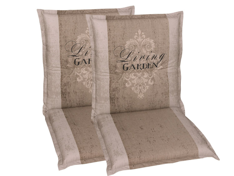 Go-De Textil Podsedák Living Garden, 1 kus / 2 kusy (nízká opěrka, 2 kusy, béžová)