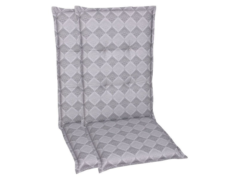 Go-De Textil Sada zahradních podsedáků Raute (vysoká opěrka, 2 kusy, šedá)