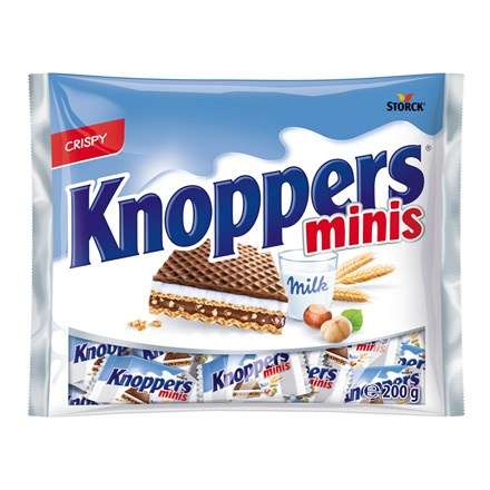 Knoppers Minis - mini oplatky s náplní - mléčné, 200 g
