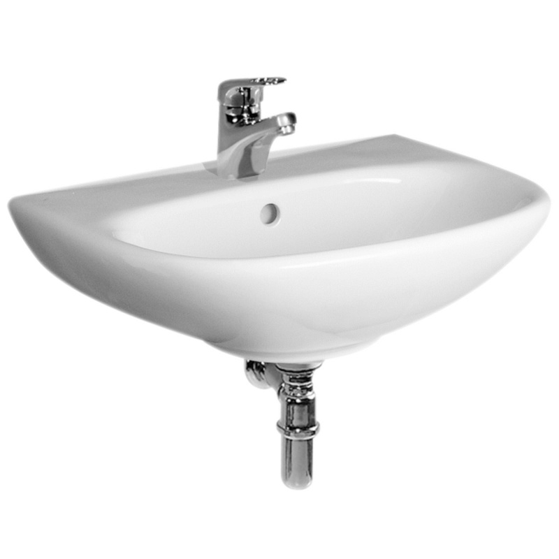 JIKA Umyvadlo ZETA s otvorem pro baterii, bílé, 55 x 44 cm