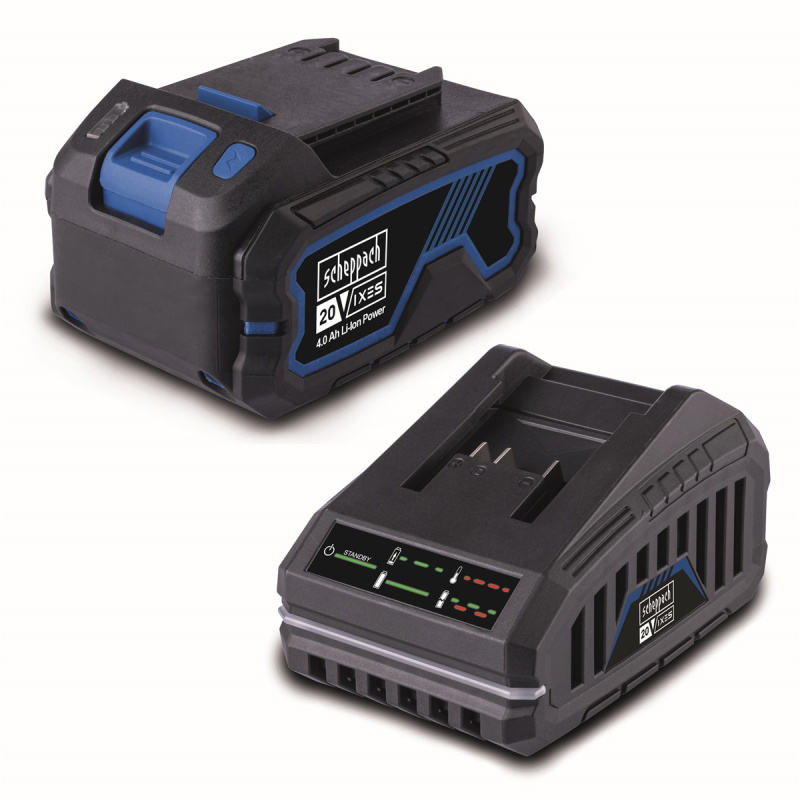 Scheppach SBSK4.0 20V IXES SET -  nabíječka 2,4 A a lithium-iontové baterie 4 Ah
