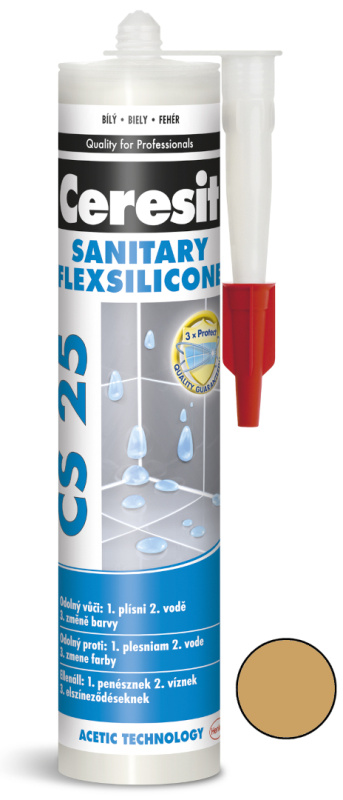 Tmel silikonový sanitární Ceresit CS 25 toffi 280 ml