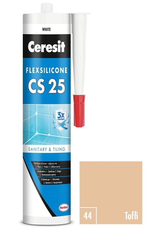 Tmel silikonový sanitární Ceresit CS 25 toffi 280 ml