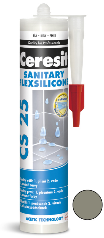 Tmel silikonový sanitární Ceresit CS 25 antracite 280 ml