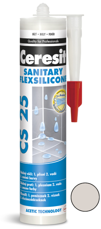 Tmel silikonový sanitární Ceresit CS 25 silver 280 ml