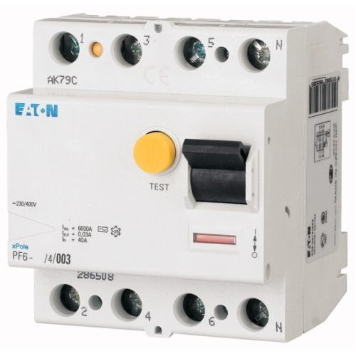 EATON Proudový chránič PF6-25/4/003-A, typ A, 25A, 30mA, 4-pólový