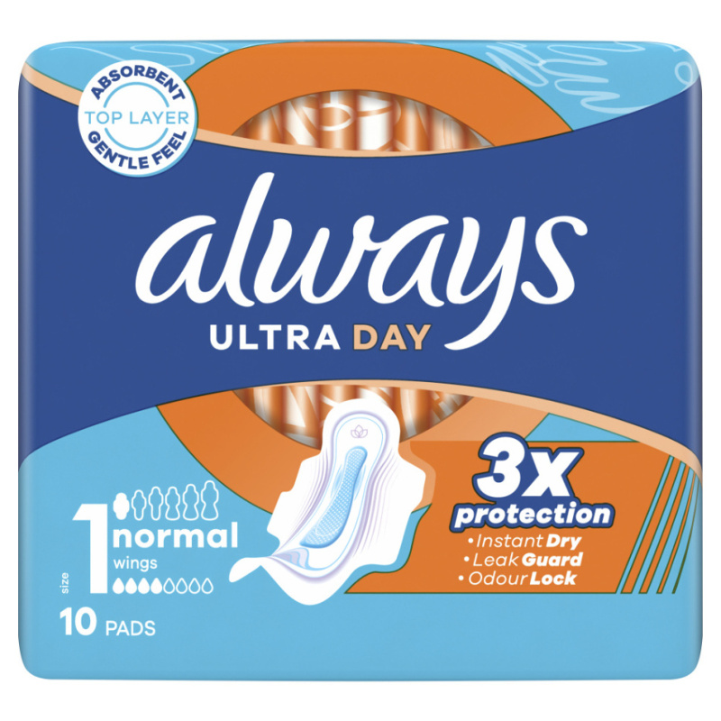 ALWAYS Ultra Normal vel.1 Hygienické. vložky s křidélky 10 ks