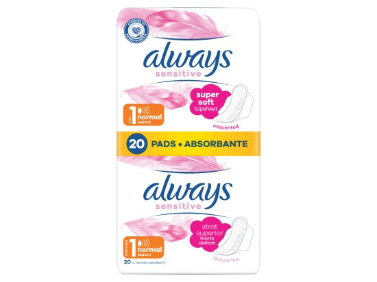 ALWAYS Ultra Sensitive Normal vel.1 Hygienické vložky 20 kusů