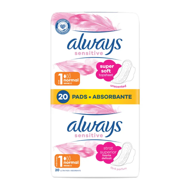 ALWAYS Ultra Sensitive Normal vel.1 Hygienické vložky 20 kusů