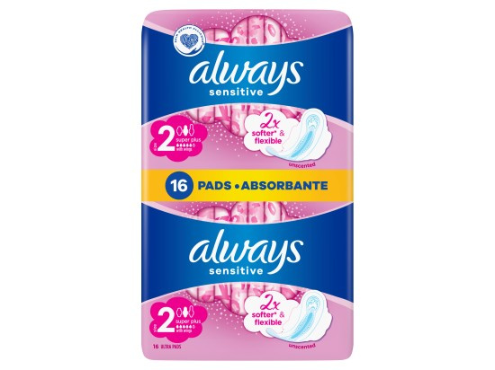 ALWAYS Ultra Sensitive Super vel.2 Hygienické vložky 16 kusů