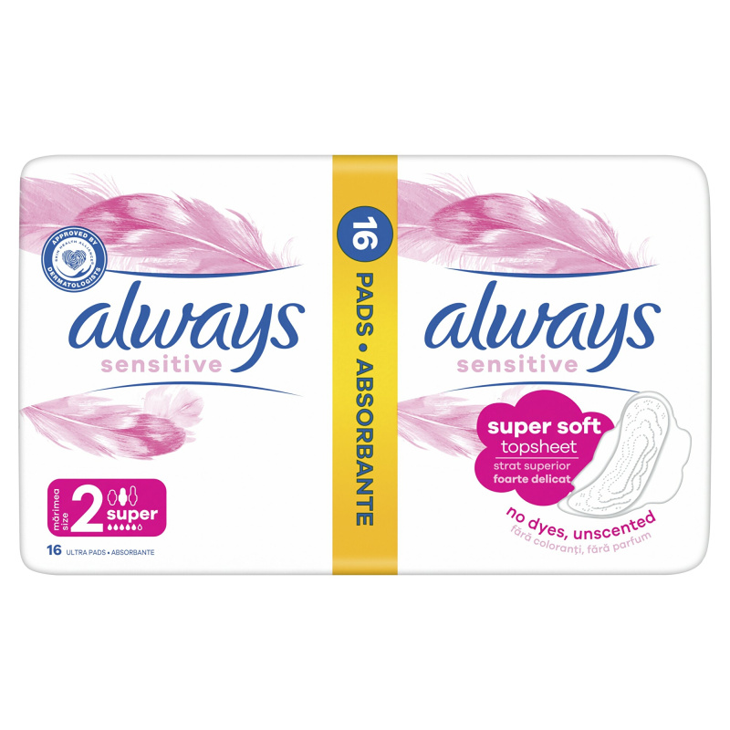 ALWAYS Ultra Sensitive Super vel.2 Hygienické vložky 16 kusů