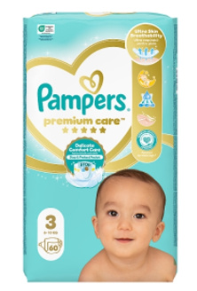 Pampers Premium Care Size 3 jednorázové pleny 6-10 kg 60 ks